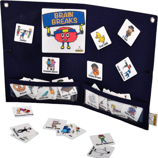 CHEFAN Classroom Brain Break Activities Board, Exercise Cards, Gym Learning Game for Kids Exercise, Physical Education Equipment, PE Cards for Play Kids Games, Recess Toys w/ 56 Ideas