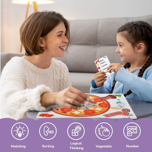 CHEFAN Pizza Counting Toddler Toys, Toddler Number Learning Toys, Preschool Math Games, Manipulatives for Preschool