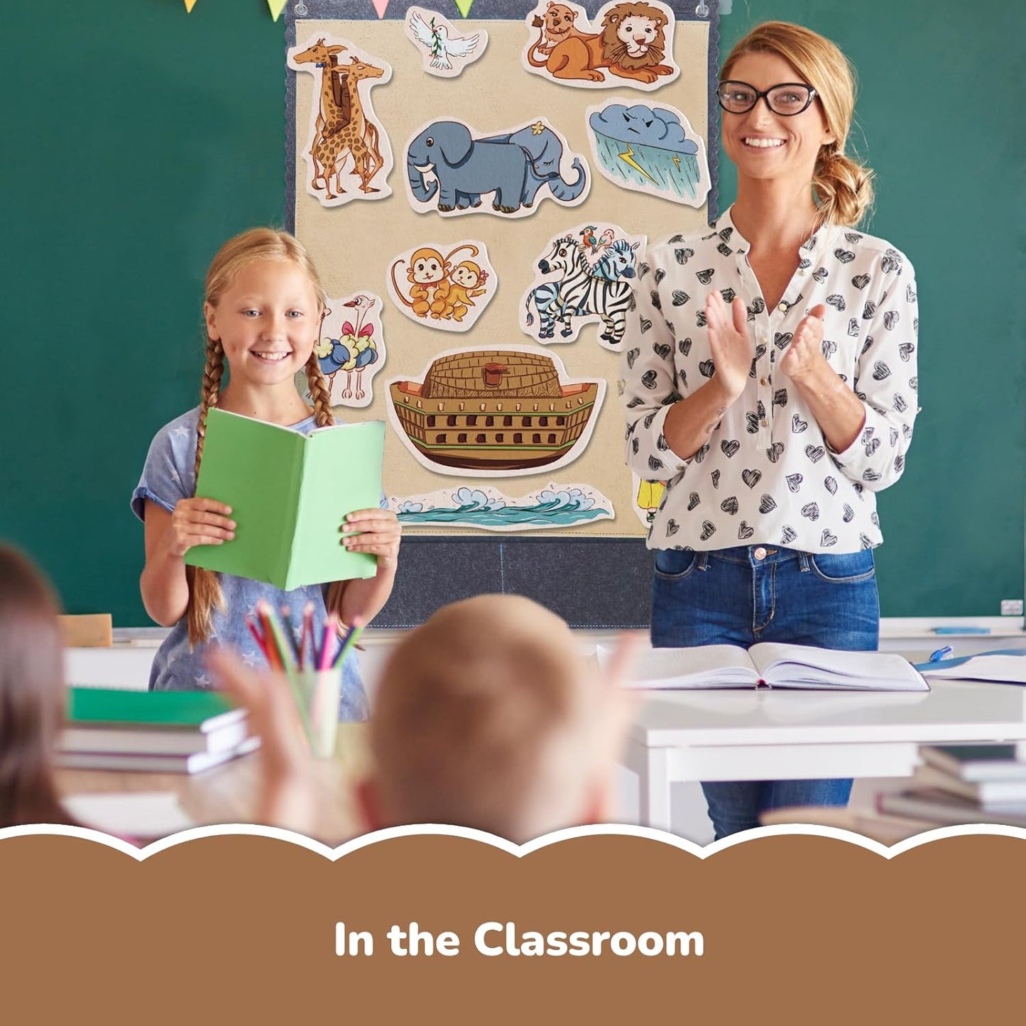 CHEFAN 2 Pack Felt Board Bible Stories Set, Flannel Felt Board for Toddler Include Noah's Ark, Jonah and The Whale, Felt Story Board Pieces for Preschool Activities