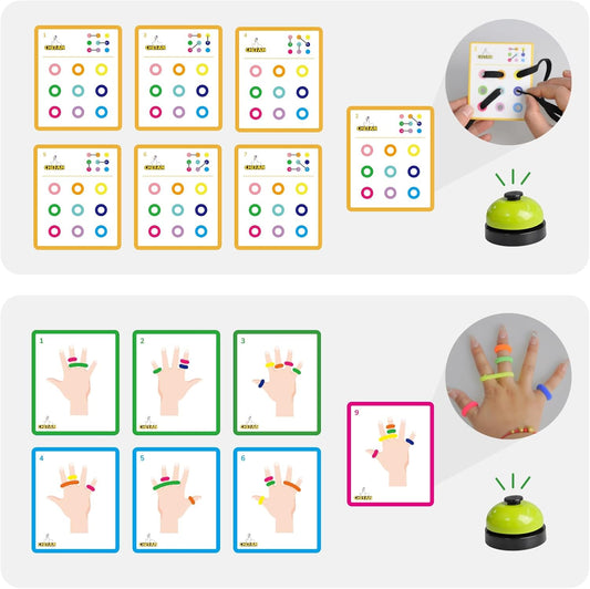 CHEFAN Lacing Cards,Fine Motor Skill Toy for Toddlers,Fun Travel Montessori Game,Felt Lacing Card Threading Toy & Fun Finger Game with 1 Bell,Educational Gift for Preschool 3+ Years Old