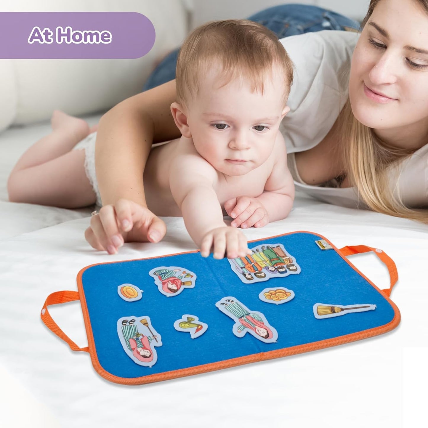 CHEFAN Felt/Flannel Board Story Set of 4, PRECUT Felt Pieces for Preschool Toddlers Circle Time,Bible Story,Feeding The 5000, Nicodemus, Jesus Walking on The Water, The Lost Coin