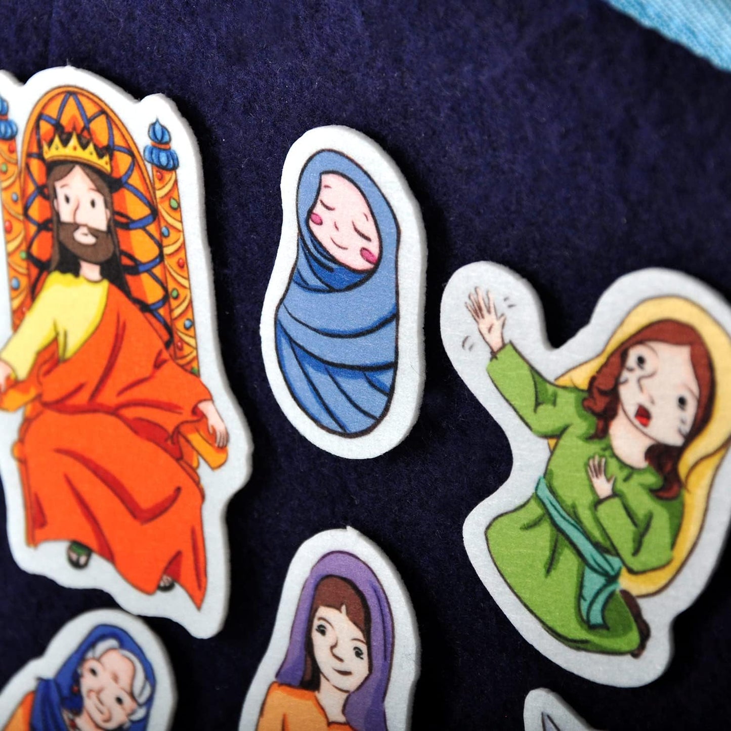 CHEFAN 4 Pack Felt Board Bible Stories Set, Flannel Board Stories Wisdom of Solomon|Jonathan and His Armor Bearer|Daniel and The Lions Den|Isaac and Rebekah,Precut Flannel Graph Bible Toys for Kids