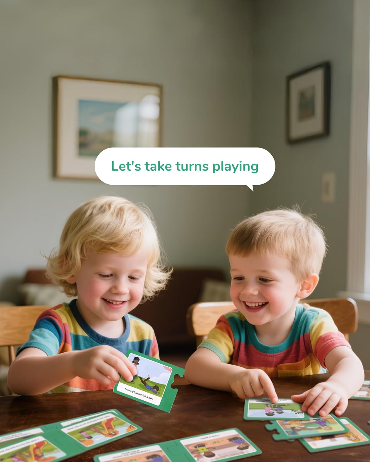 CHEFAN Social Emotional Learning Match-Up Puzzles, Building Relationships Game Set, 20 Self-Correcting Cards for Kids, Ages 3+