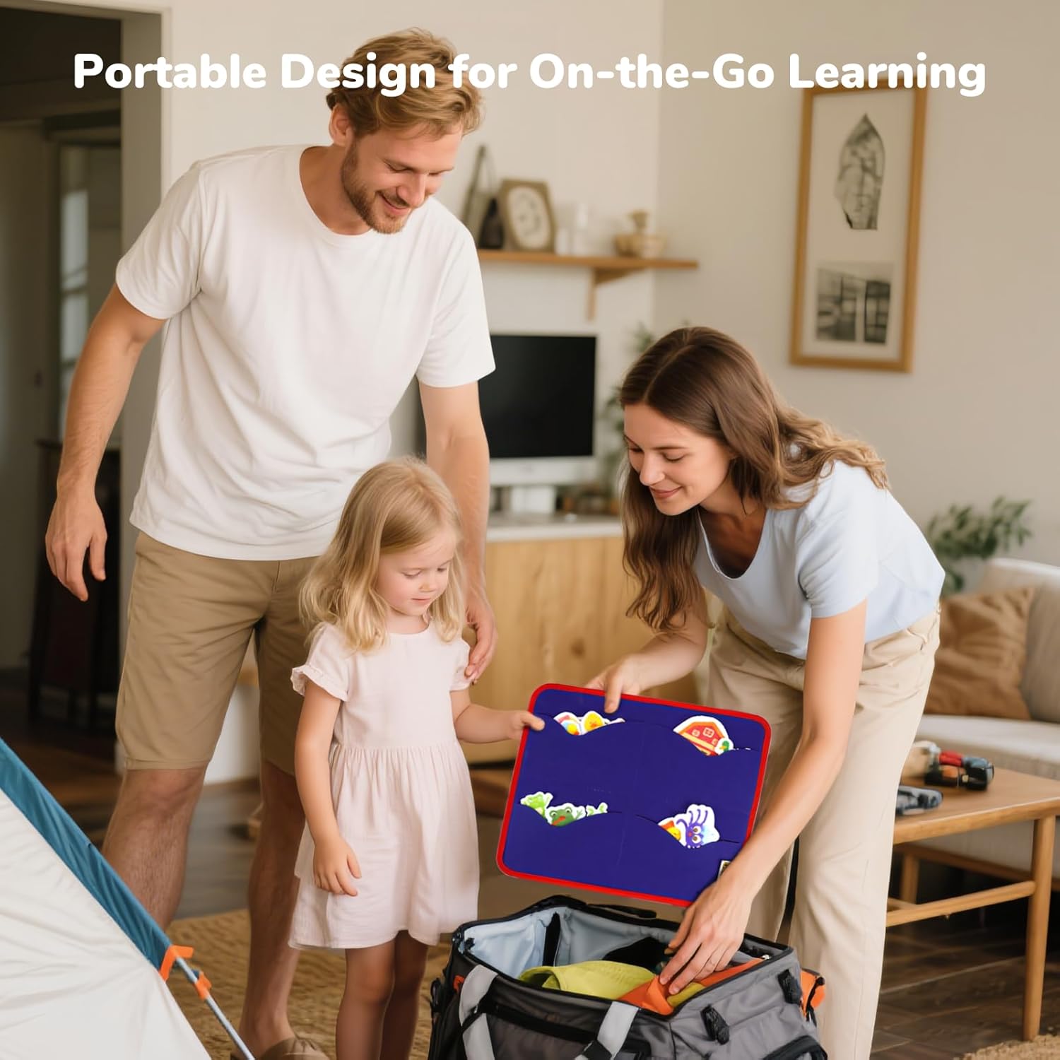 CHEFAN Felt Board for Toddlers, Finger Puppets Includes Itsy Bitsy Spider, 5 Little Ducks & More, Flannel Board for Preschool Learning Activities, Interactive Storytelling Set with Gloves (4 Sets)