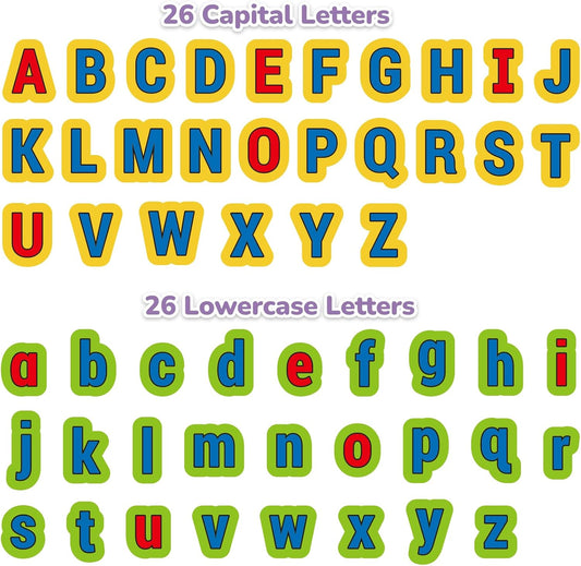 CHEFAN Felt Alphabets Letters,ABC Learning Toys,26 Lowercase & 26 Uppercase Letters Spelling Learning Toys Games for Preschool,Educational Kindergarten Learning Activities 3+ Years Old