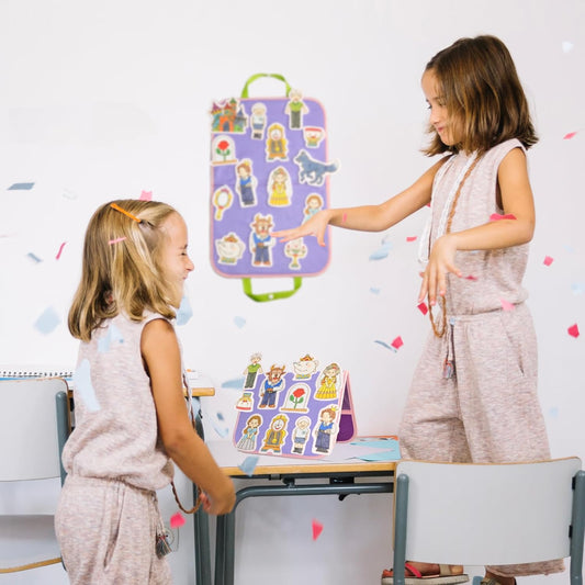 CHEFAN 2 Pack Felt Bag for Felt Figures, 2 Pack Portable Felt Board for Kids, Travel Felt Storyboard, Preschool Felt Stories Activities Play Kits, Board Only, Blue&Purple