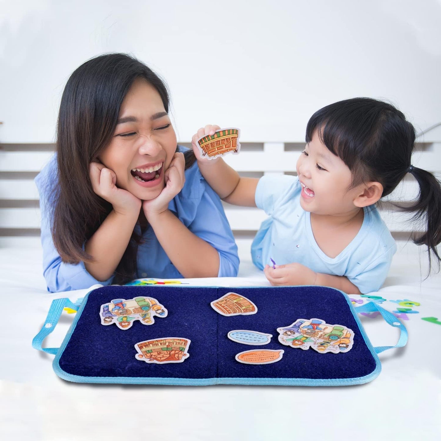 CHEFAN 4 Pack Felt Board Bible Stories Set, Flannel Board Stories Elijah and The Widow|Samson and Delilah|Joshua and The Battle of Jericho|Tower of Babel, Precut Flannel Graph Bible Toys for Kids…