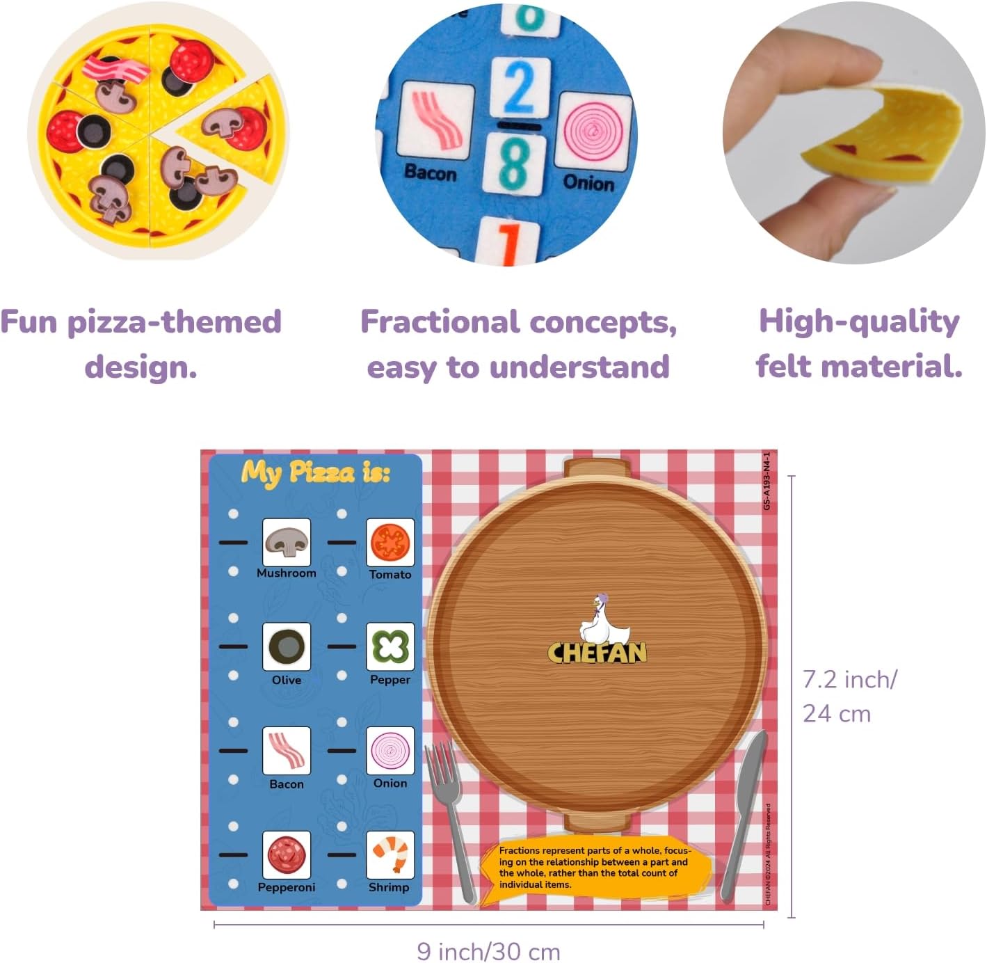 CHEFAN Fraction Tiles & Circles Activity Set, Fraction Educational Puzzle for Kids, Math Manipulatives for Elementary School Classroom Educational Kit