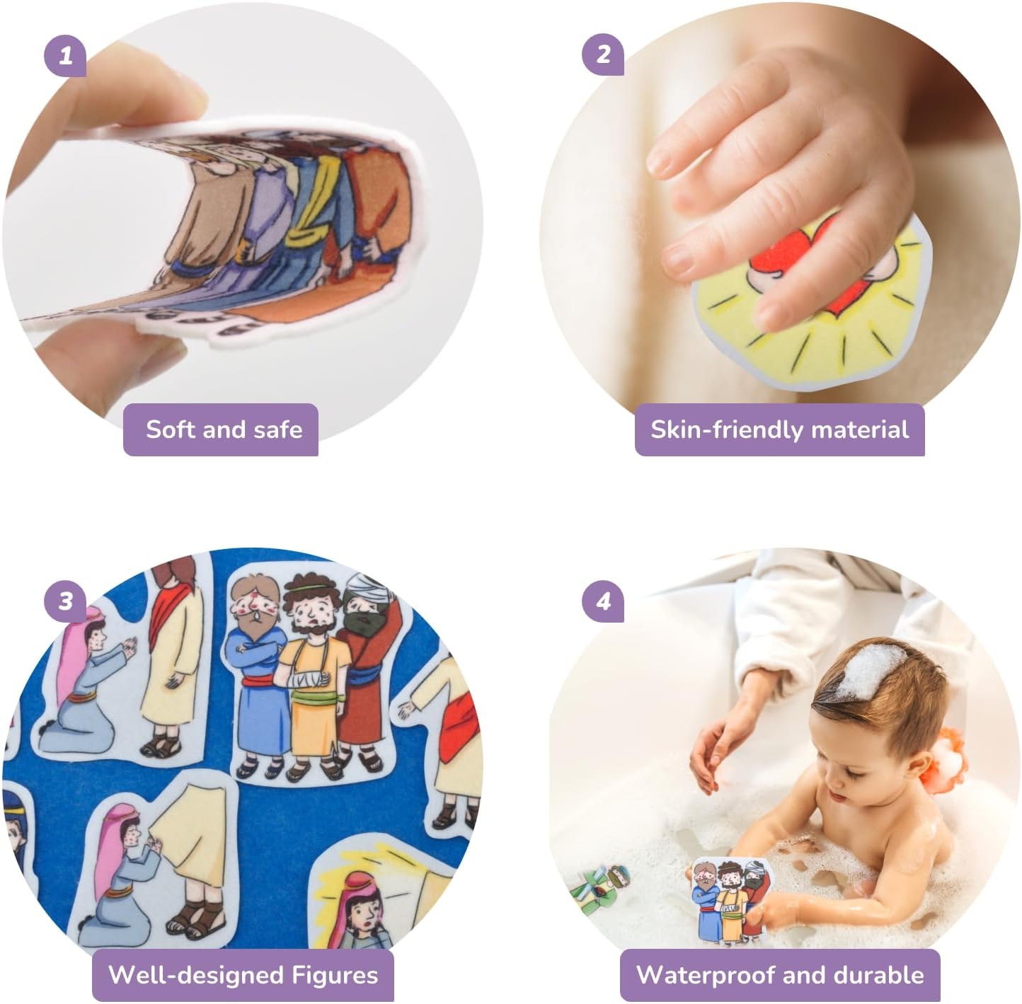 CHEFAN 4 Pack Felt Board Bible Stories Set, Flannel Board Stories,Precut Christian Flannel Graph Bible Toys for Kids, Include Prophet Jeremiah, Elisha and The Syrians, Nehemiah, Jesus Heals The Sick