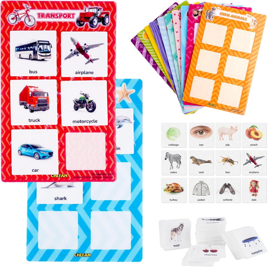 CHEFAN Sorting Toy for Toddlers, 12 Themes Learning Education Toys Sorting Games, Fine Motor Montessori Game Preschool Educational Learning Gift for Year Old Kids