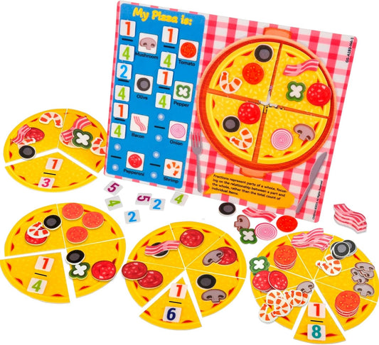 CHEFAN Fraction Tiles & Circles Activity Set, Fraction Educational Puzzle for Kids, Math Manipulatives for Elementary School Classroom Educational Kit