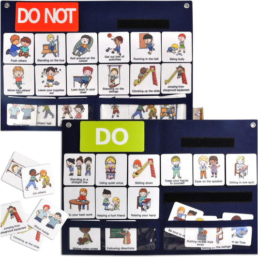 CHEFAN Behavior Chart for Classroom Management, Classroom Behavior Chart with 36Pcs Pocket Cards, Classroom Rules Chart, Classroom Behavior Signs, Pocket Chart for Kingdergarten, School or Homeschool
