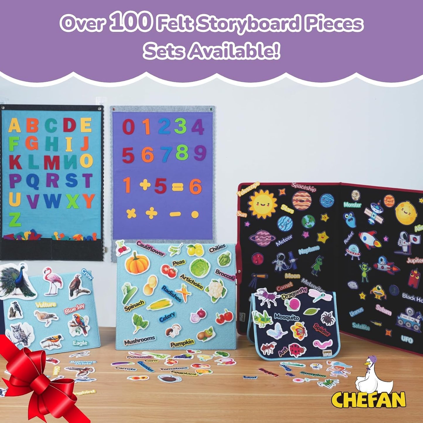 CHEFAN Felt Numbers for Kids, Felt Board Pieces, Precut Felt Story Pieces, Felt Figures, Number Learning Toy for Learning Counting, Math Counters for Preschool Kindergarten