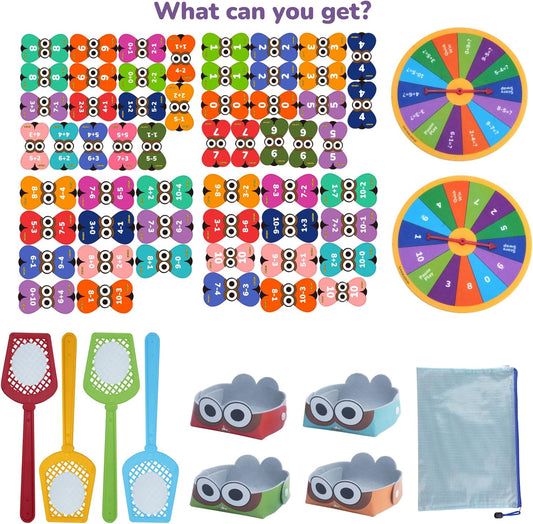 CHEFAN Mathswatters Addition & Subtraction Game - 63 Pieces for Age 5+ Kids, Educational Games, Preschool Math, Kindergartner Learning Games Gifts for Boys and Girls