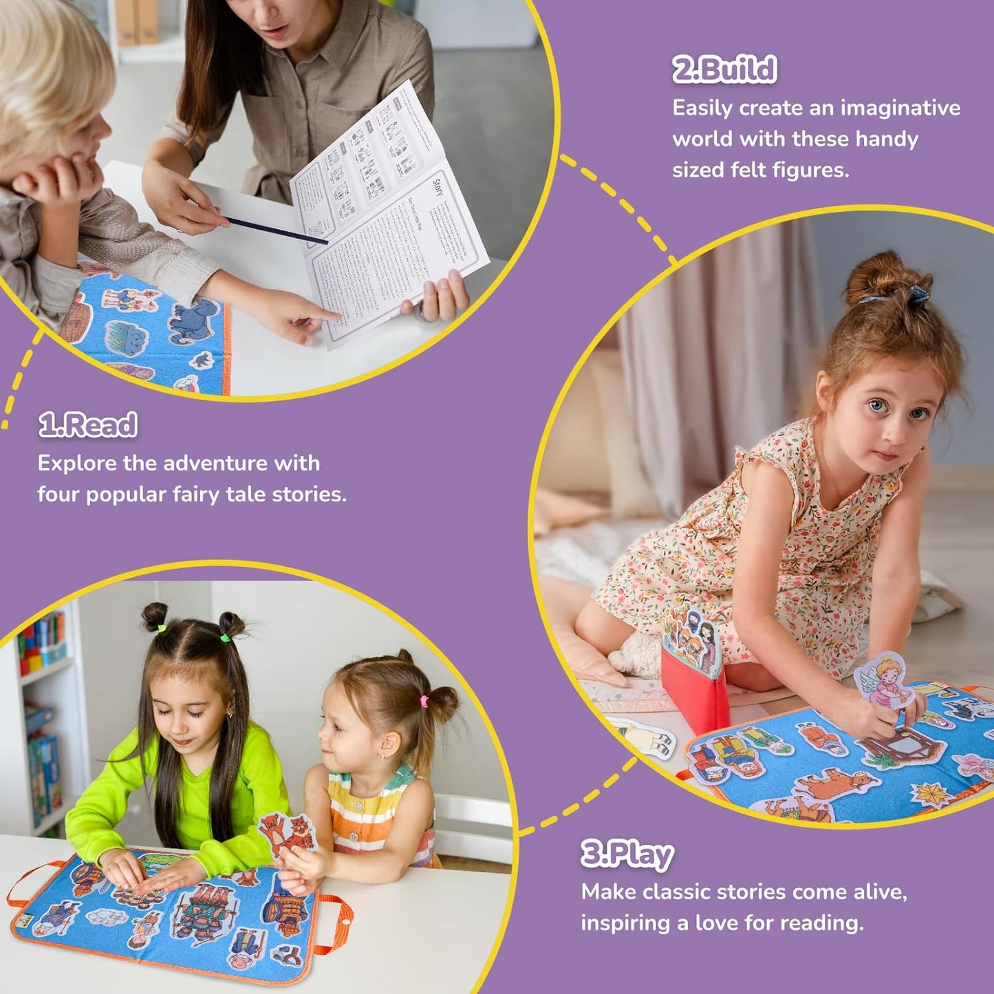 CHEFAN 12 Pack Felt Board Bible Stories Set,Flannel Board Stories with a Foldable Board for Preschool Activities,Included Noah's Ark,Elijah&The Widow and Wisdom of Solomon