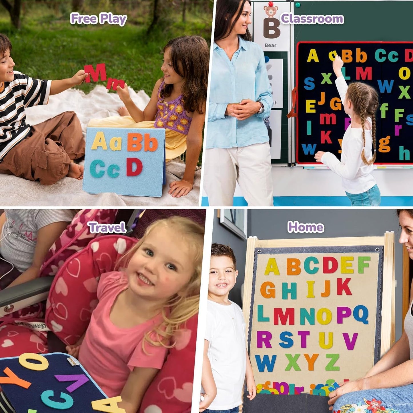 CHEFAN Felt Letters Alphabet for Kids, Felt Board Letter Pieces, Flannel Board Pieces, Precut Felt Story Pieces, 104 Pieces ABC Upper Lowercase Letters for Preschool Homeschool Learning