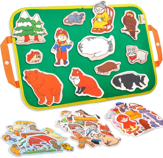 Fairy Tale Felt Stories Set of 4 Include: The Mitten, The Little Red Riding Hood, Gingerbread Man, The Ugly Duckling