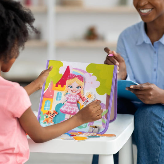 CHEFAN Dress-Up Dolls Set, Pretend Play Game with Felt Board, Outfit and Accessory Pieces, Perfect for Little Girls 3+