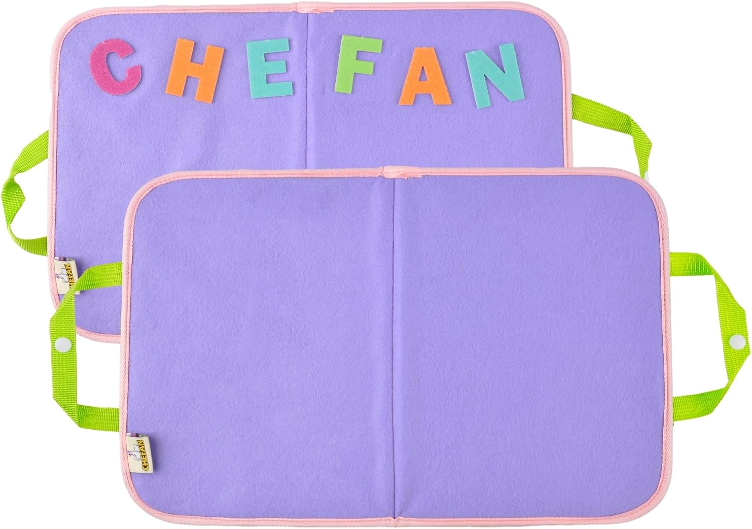 CHEFAN 2 Pack Felt Bag for Felt Figures, 2 Pack Portable Felt Board for Kids, Travel Felt Storyboard, Preschool Felt Stories Activities Play Kits, Board Only, Blue&Purple