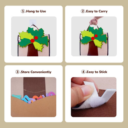 CHEFAN Felt Letter Tree, Coconut Tree Alphabet Bag for Early Education Storytelling, Felt Story Board Set Props from The Childhood Favorite Book, Felt Board for Wall Teaching Home Classroom Play