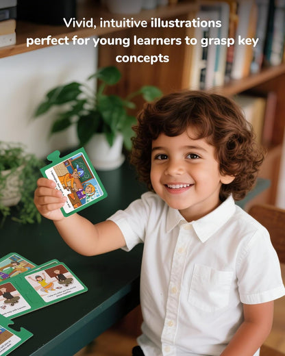 CHEFAN Social Emotional Learning Match-Up Puzzles, Building Relationships Game Set, 20 Self-Correcting Cards for Kids, Ages 3+