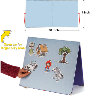 CHEFAN Foldable Felt Board for Toddlers 22 x 13 FreeStanding Flannel Board for Kids as Learning Board for Preschool Classroom and Daycare | Use with Felt Set Felt Book as Story Telling Board
