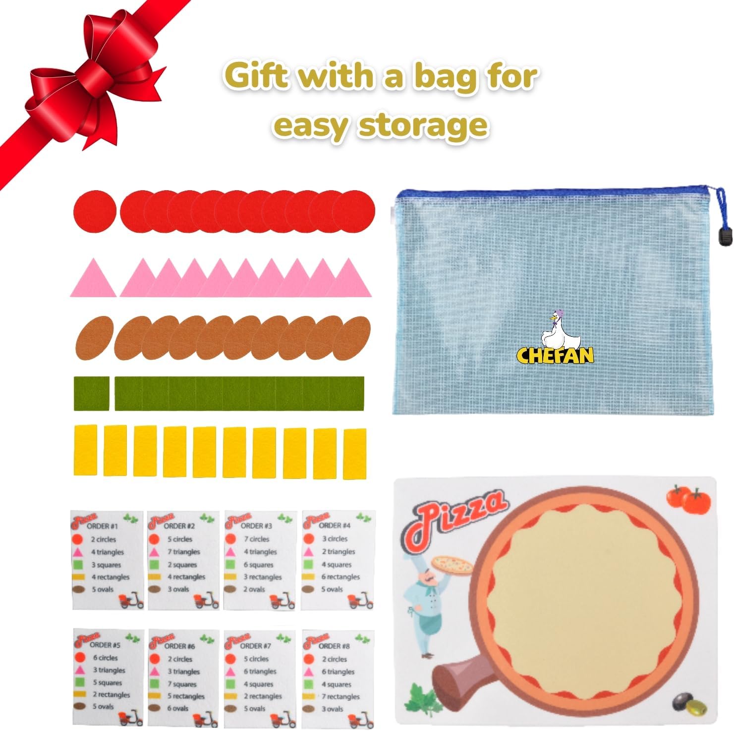 CHEFAN Pizza Counting Toddler Toys, Toddler Number Learning Toys, Preschool Math Games, Manipulatives for Preschool