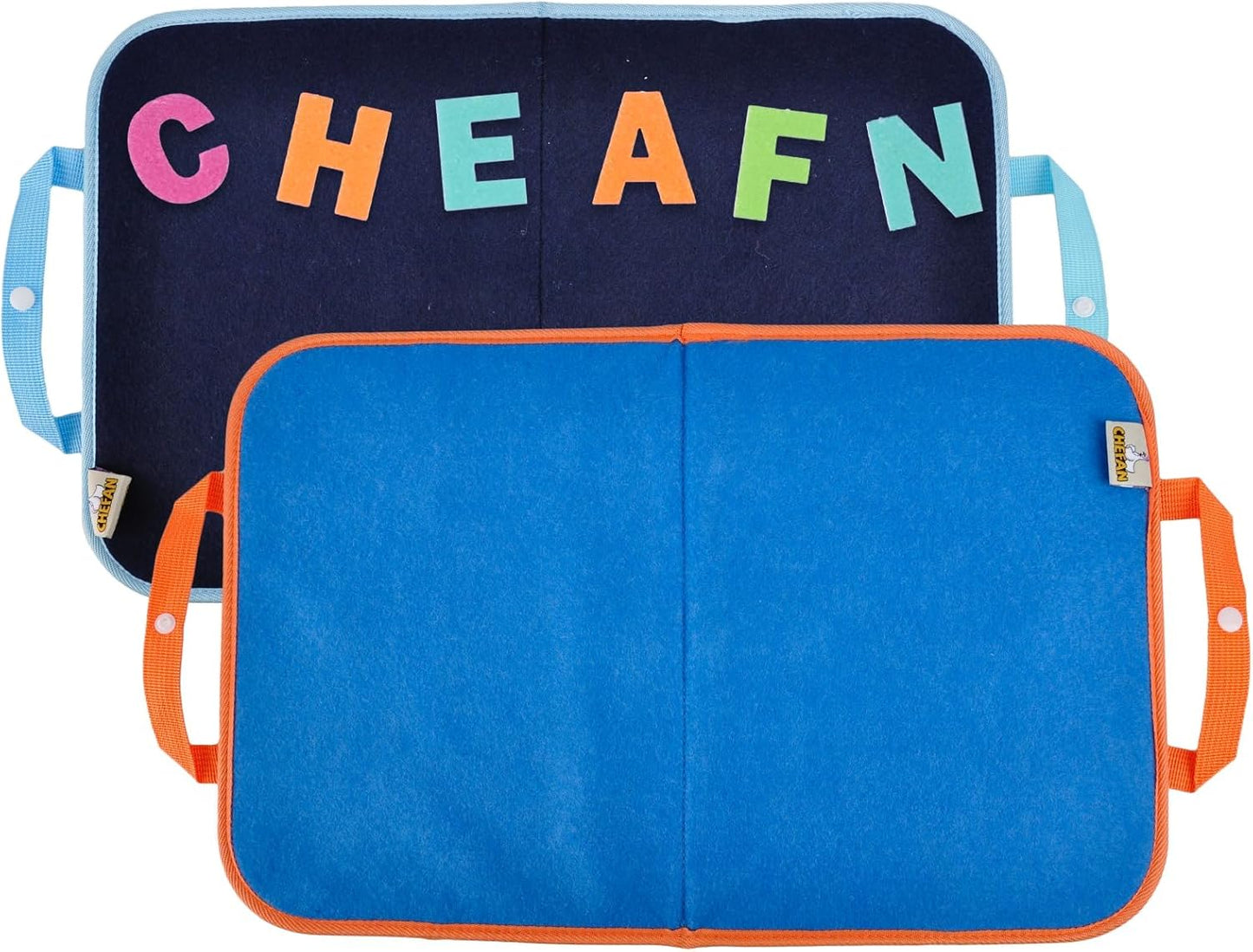 CHEFAN 2 Pack Felt Board for Kids, Portable Travel Storyboard, Preschool Activity Play Kits, Board Only, Blue & Green