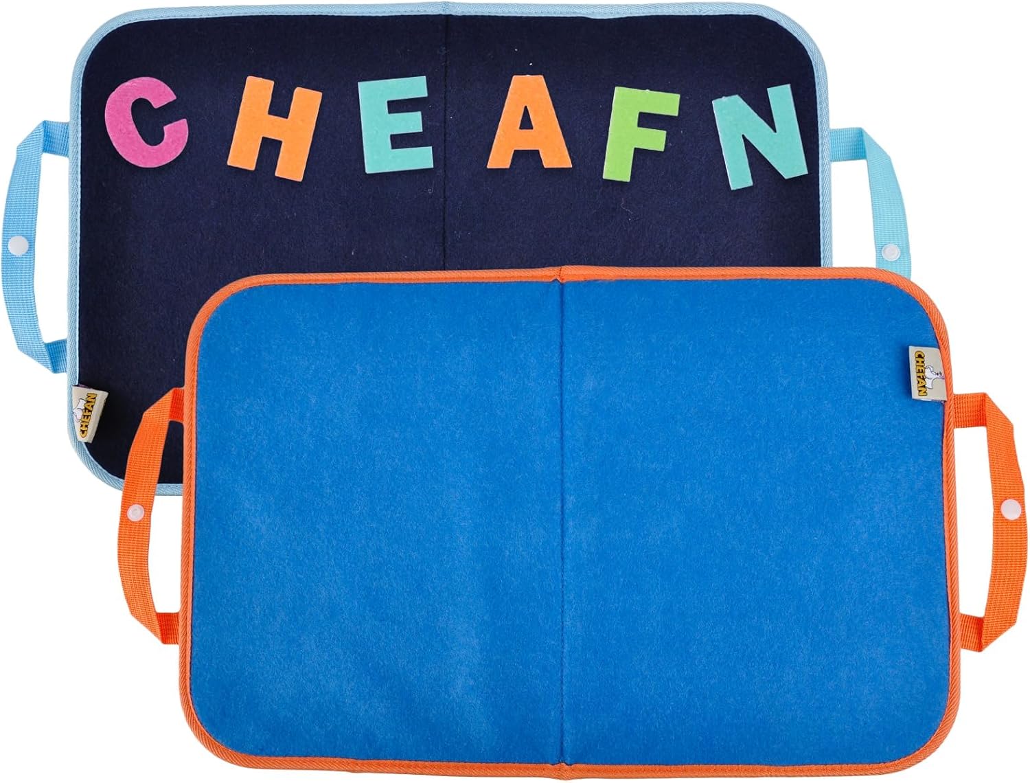 CHEFAN 2 Pack Felt Board for Kids, Portable Travel Storyboard, Preschool Activity Play Kits, Board Only, Blue & Green