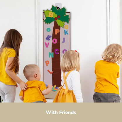 CHEFAN Felt Letter Tree, Coconut Tree Alphabet Bag for Early Education Storytelling, Felt Story Board Set Props from The Childhood Favorite Book, Felt Board for Wall Teaching Home Classroom Play