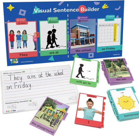 CHEFAN Sentence Building Kit for Kids, Flash Cards for Early Reading and Word Games, Speech Therapy Learning Toys for Kindergarten to 3rd Grade