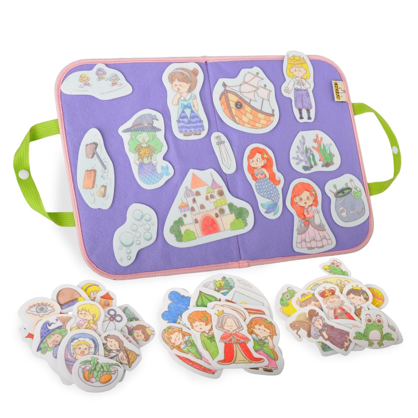 CHEFAN Felt Board for Toddlers,4 Sets Flannel Board Stories for Preschool Activity,Little Red Hen,The Ant and The Grasshopper,The Goose That Laid The Golden Egg and The Emperor's New Clothes
