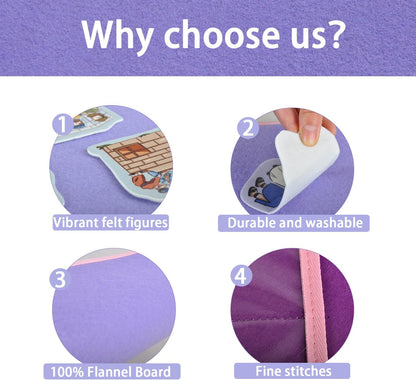 CHEFAN Felt/Flannel Board Story Set of 4,PRECUT Felt Pieces for Preschool Toddlers Circle Time,Bible Story,Jesus Heals A Paralytic,The Transfiguration,Conversion of Cornelius,Turns Water into Wine