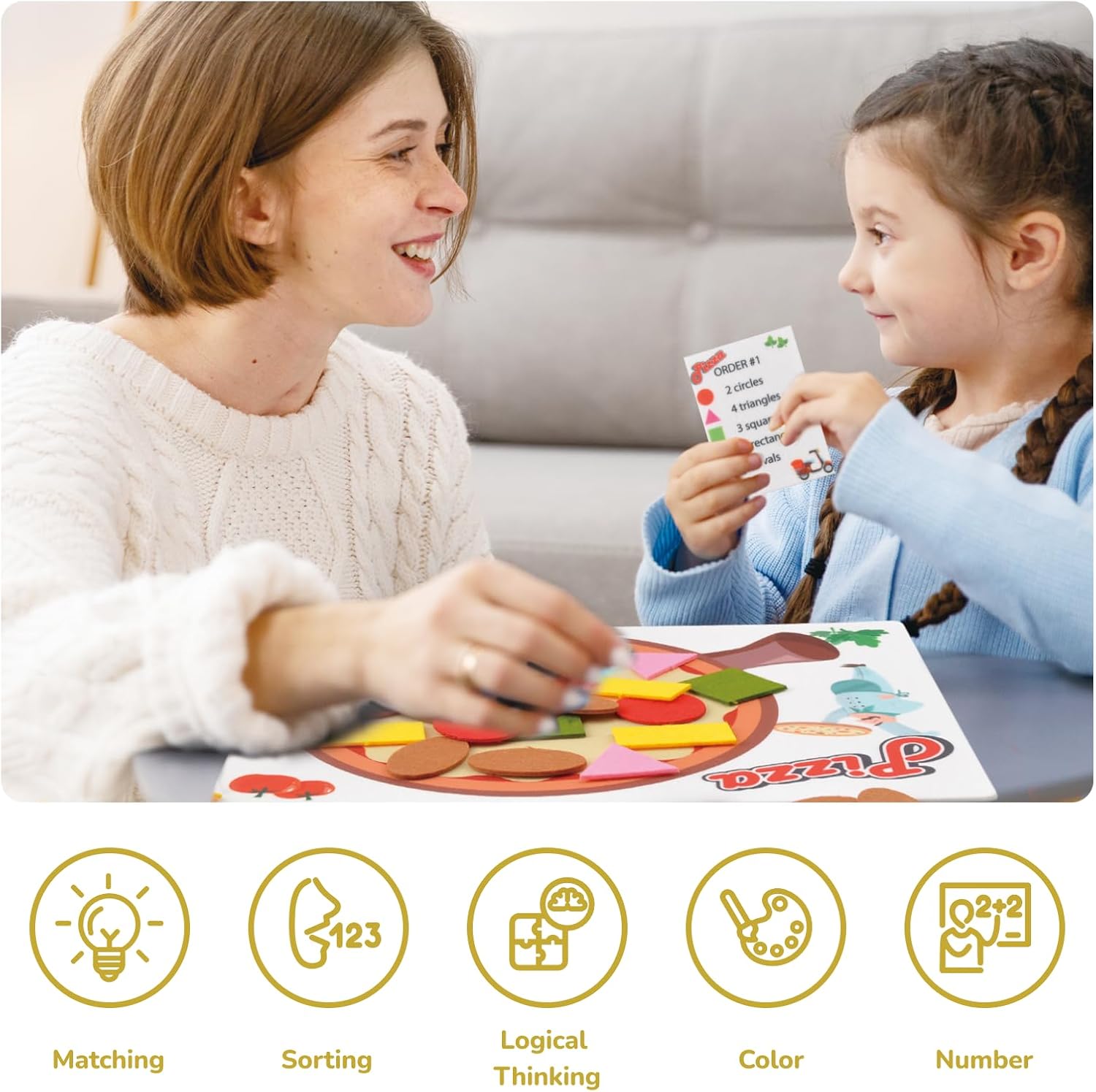 CHEFAN Pizza Counting Toddler Toys, Toddler Number Learning Toys, Preschool Math Games, Manipulatives for Preschool