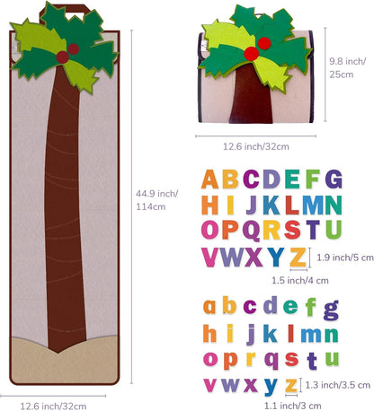CHEFAN Felt Letter Tree, Coconut Tree Alphabet Bag for Early Education Storytelling, Felt Story Board Set Props from The Childhood Favorite Book, Felt Board for Wall Teaching Home Classroom Play