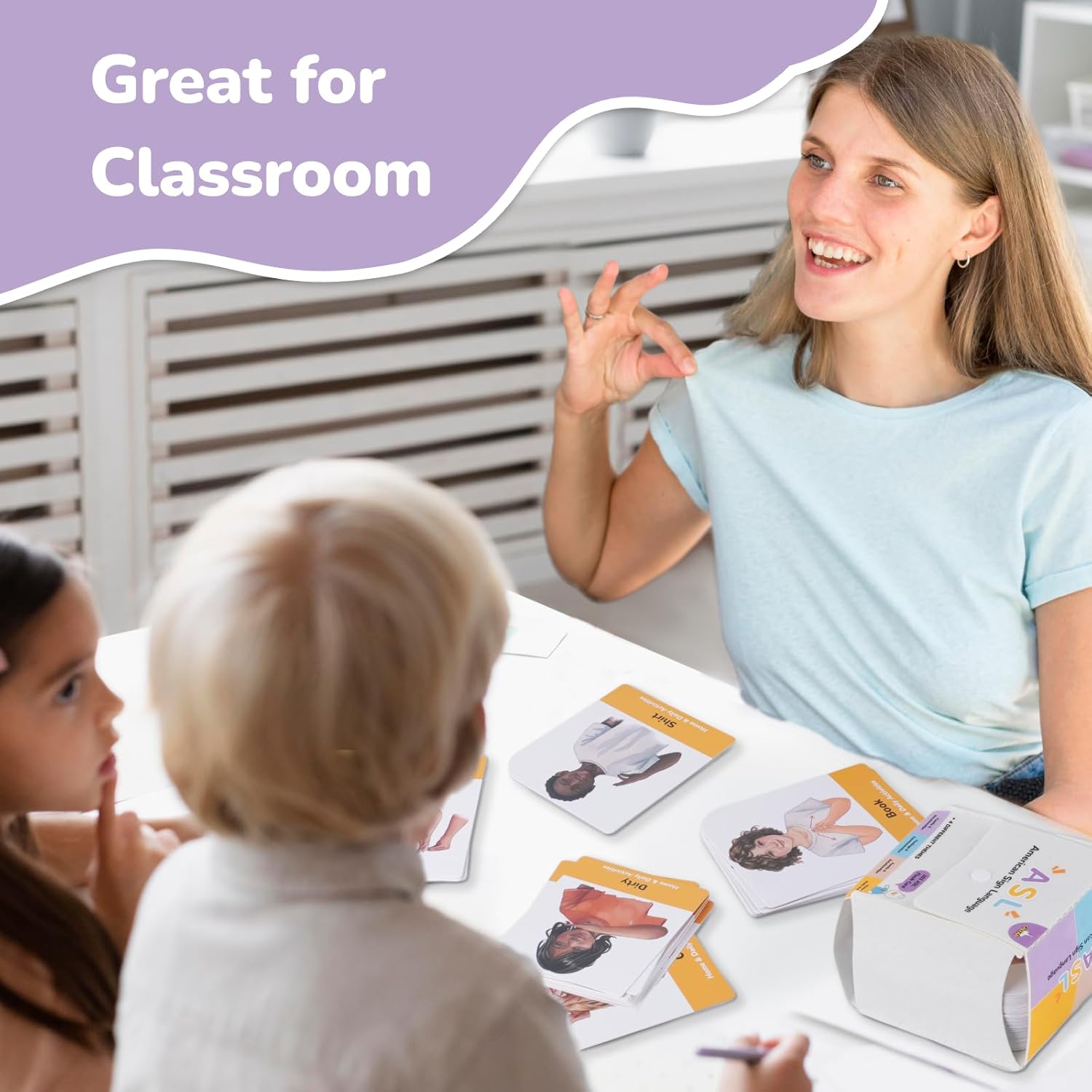 CHEFAN ASL Flash Cards, 101 American Sign Language Flash Cards for Beginners, Kids, Teens and Adults