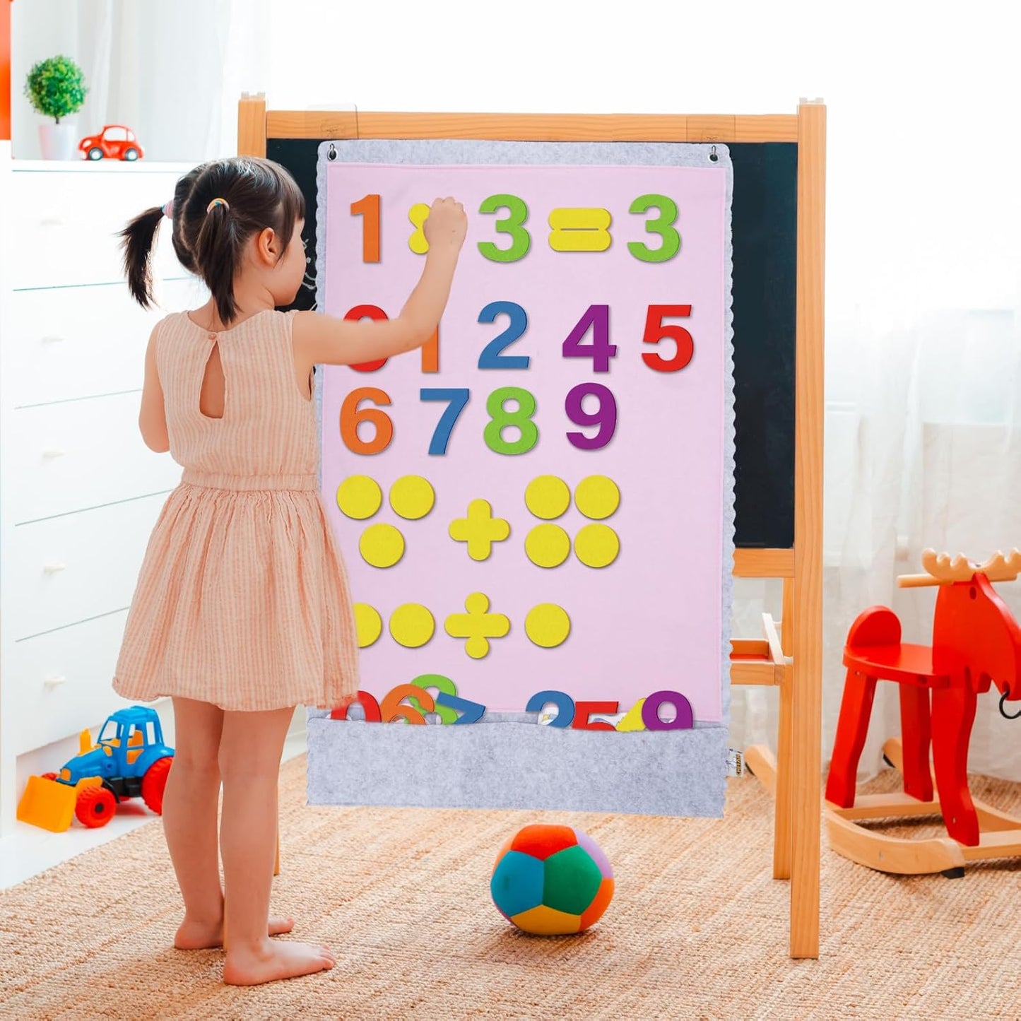 CHEFAN Felt Numbers for Kids, Felt Board Pieces, Precut Felt Story Pieces, Felt Figures, Number Learning Toy for Learning Counting, Math Counters for Preschool Kindergarten
