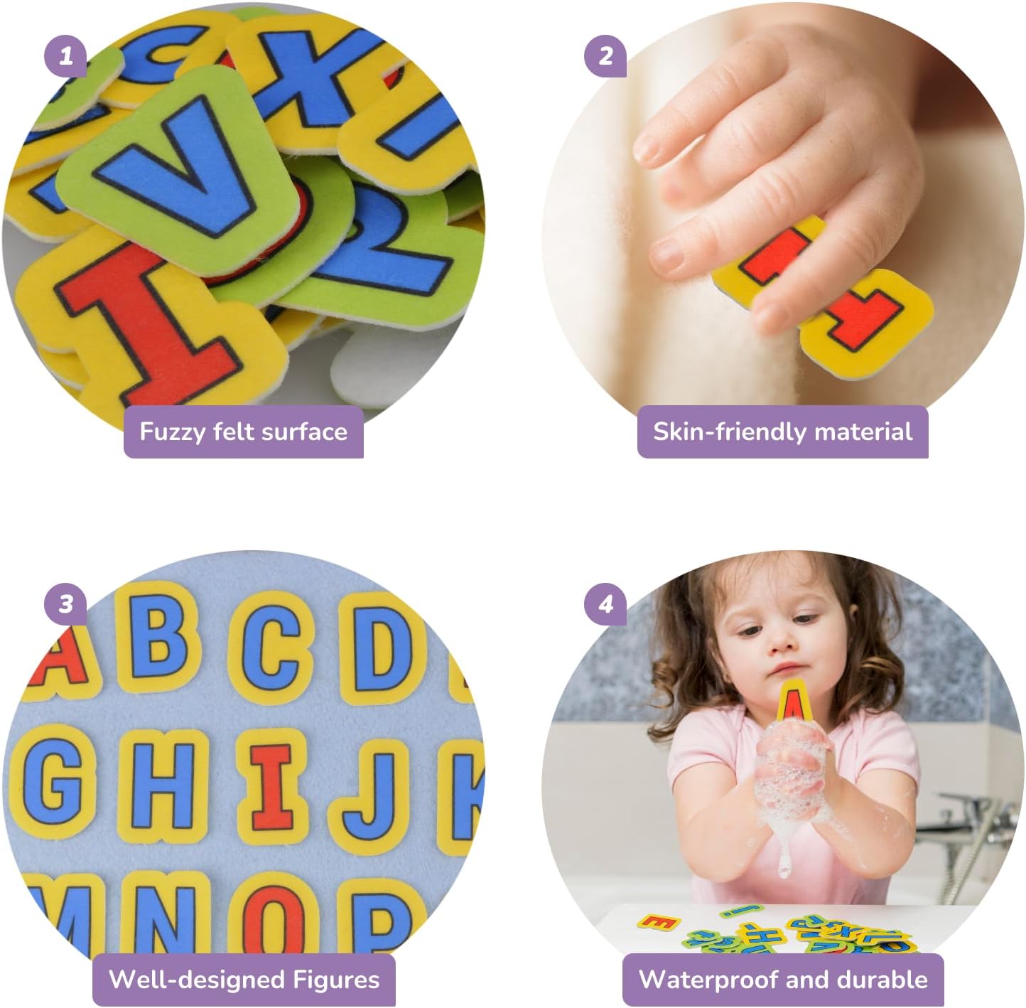 CHEFAN Felt Alphabets Letters,ABC Learning Toys,26 Lowercase & 26 Uppercase Letters Spelling Learning Toys Games for Preschool,Educational Kindergarten Learning Activities 3+ Years Old