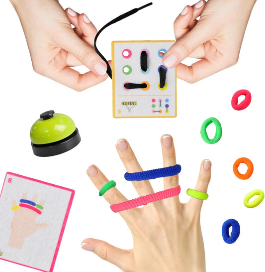 CHEFAN Lacing Cards,Fine Motor Skill Toy for Toddlers,Fun Travel Montessori Game,Felt Lacing Card Threading Toy & Fun Finger Game with 1 Bell,Educational Gift for Preschool 3+ Years Old