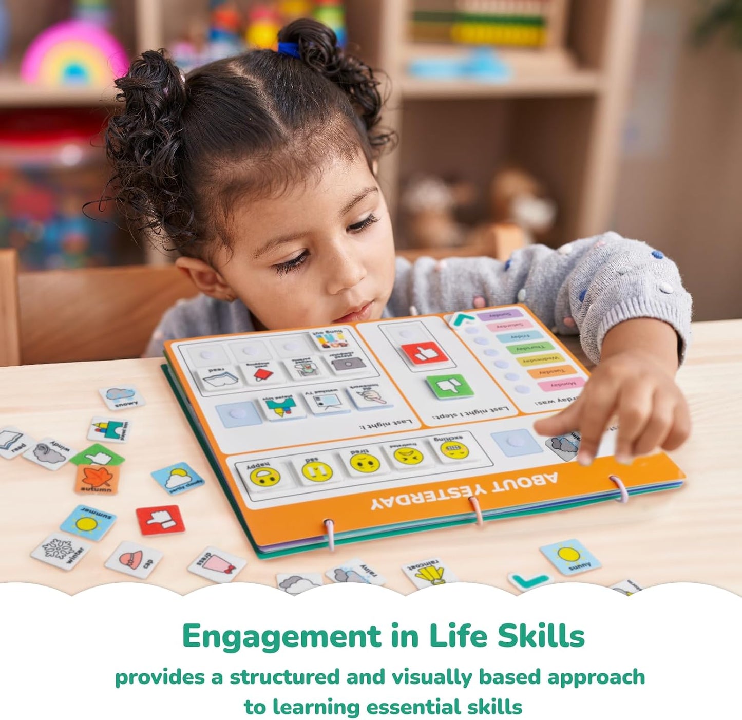 CHEFAN Kids Calendar for Learning,My First Daily Calendar for Kids,All About Today Board,Days of The Week Calendar for Kids,Preschool Classroom Calendar Circle Time Calendar-Today, Monthly and Weather