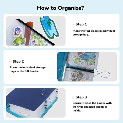 CHEFAN Felt Board for Toddlers, 2 Pack Multi-Functional Felt Pieces Storage Binders, Flannel Stories Board, Freestanding Felt Story Learning Board and Storage Bag for Preschool, Teacher
