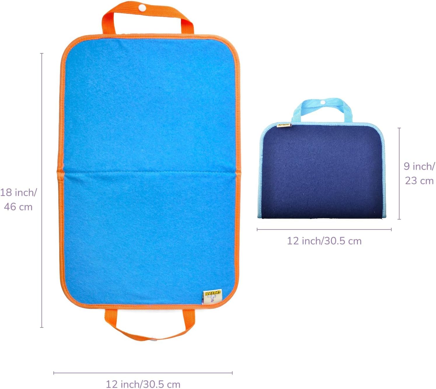 CHEFAN 2 Pack Felt Board for Kids, Portable Travel Storyboard, Preschool Activity Play Kits, Board Only, Blue & Green