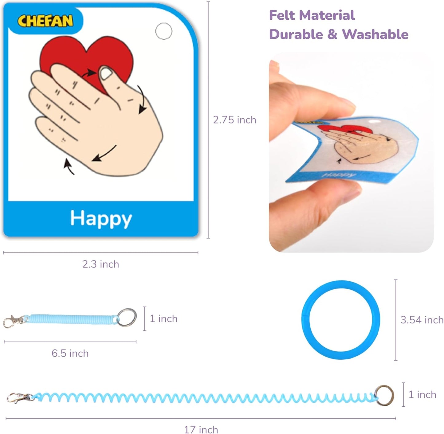 CHEFAN ASL Flash Cards,American Sign Language Flash Cards for Kids,Toddlers and Beginners,Learn Sign Language for Beginners