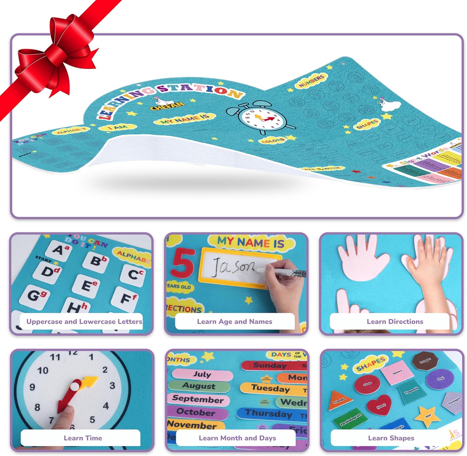 CHEFAN Alphabets Letters and Numbers Felt Board Pieces, 36 * 27 inches, Toddlers ABC Learning Toys, Uppercase Lowercase, Classroom Educational Learning Play Kit Wall Hanging Gift for 3 Years +