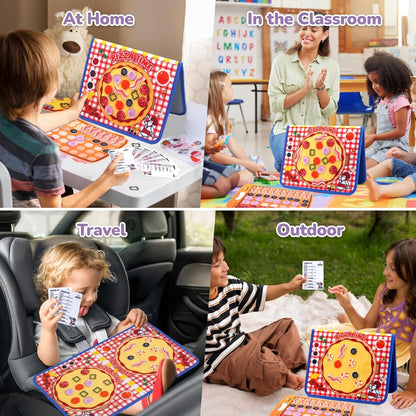 CHEFAN Pizza Counting Felt Board for Toddlers, Number Learning Toys, Make Pizza Time for Vegetables, Preschool Math Games, Manipulatives for Preschool