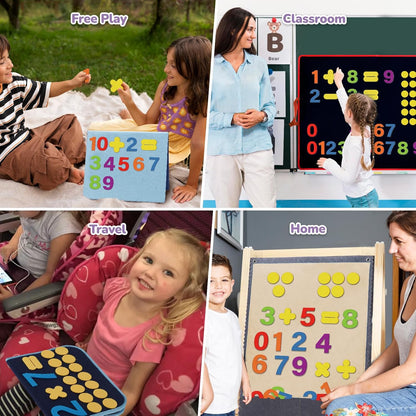 CHEFAN Felt Numbers for Kids, Felt Board Pieces, Precut Felt Story Pieces, Felt Figures, Number Learning Toy for Learning Counting, Math Counters for Preschool Kindergarten