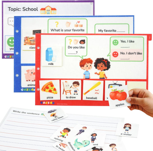 CHEFAN Sentence Building for Kids, Speech Therapy Learn to Read for Preschool Kindergarten, Fun Flash Cards for Classroom Must Haves, Special Education for Homeschool Supplies
