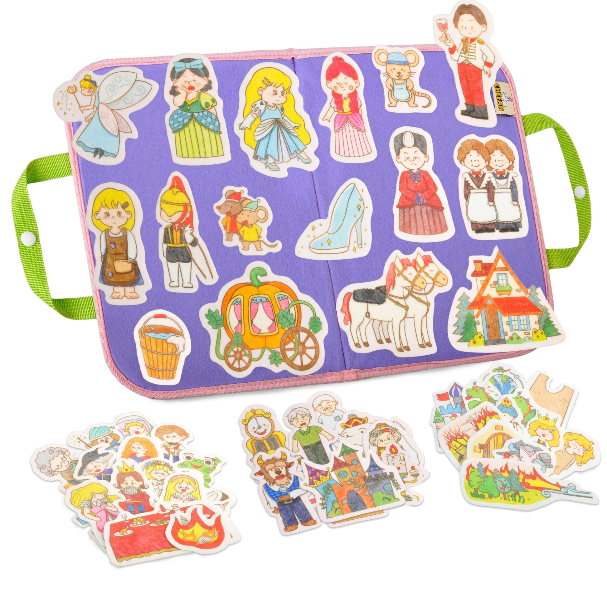 CHEFAN Felt Board for Toddlers,4 Sets Flannel Board Stories for Preschool Activity,Little Red Hen,The Ant and The Grasshopper,The Goose That Laid The Golden Egg and The Emperor's New Clothes